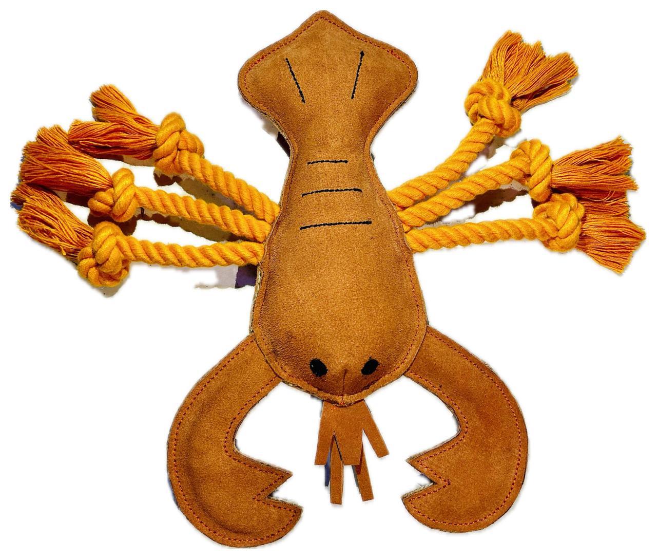 Leather Lobster Dog Toy