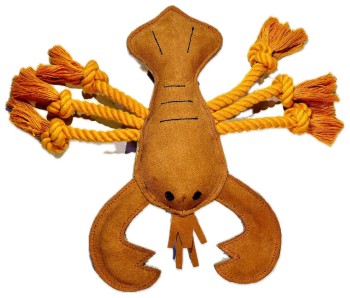 Leather Lobster Dog Toy