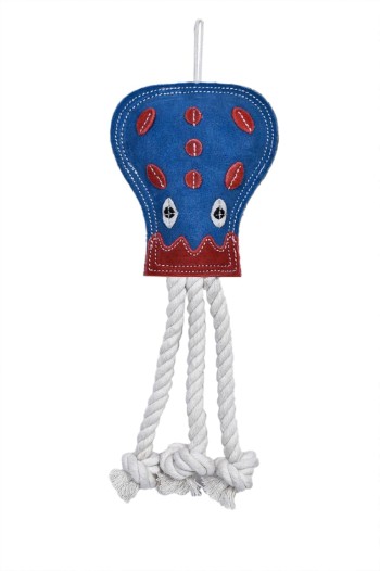 Leather Octopus Dog Toy
